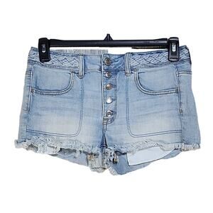 American Eagle Hi-Rise Shortie Jean Shorts With Braided Detail Womens Size 8